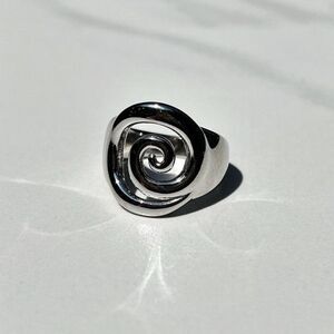 New! “Milos” Swirl Statement Silver Ring